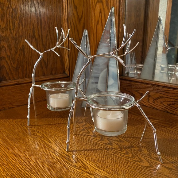 Silver deer with tea light holder - Picture 3 of 7